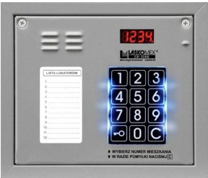Panel audio z mini listą lokatorów i czytnikiem RFID, kolor srebrny, Laskomex