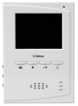 Monitor głośnomówiący 4", obsługuje 2 wejścia, interkom, 14,5 V DC, Biały, VIDOS