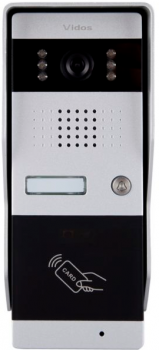 Bramofon 1-przyciskowy, natynkowy, wandaloodporny, wbudowany czytnik kart, VIDOS