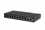 Switch OPTIVA Gigabit Ethernet, 8 portów GE PoE/PoE+, 2 porty GE Uplink, niezarządzalny, 48V DC