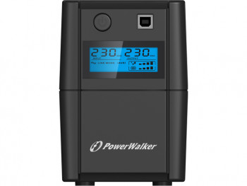 UPS Power Walker Line-Interactive 850VA, 2x 230V PL OUT, RJ11 in/out, usb, lcd, bateria 12V 9A